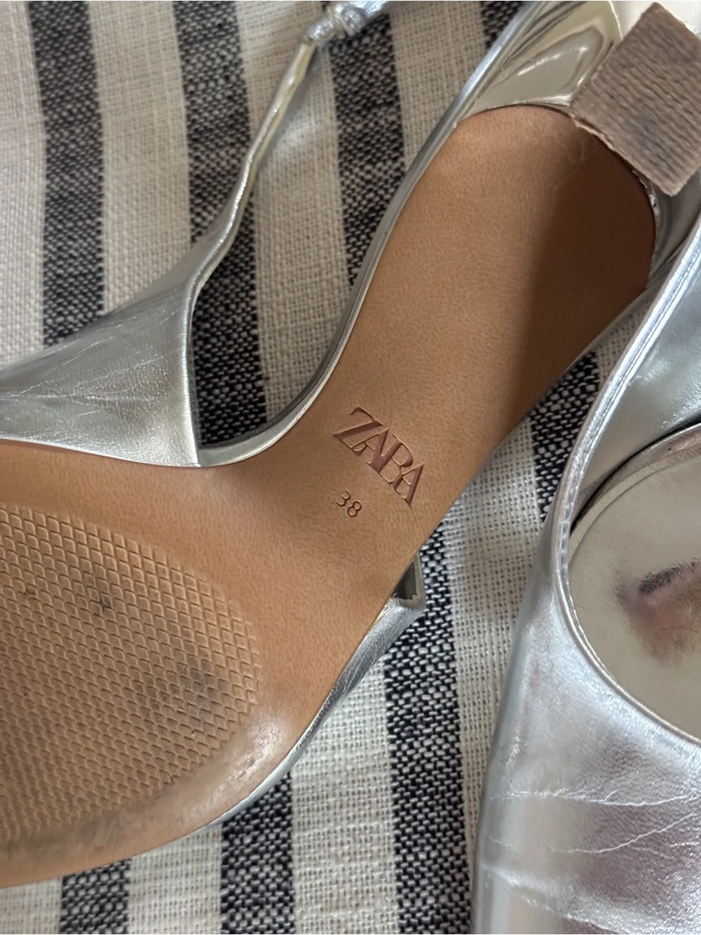Silver Zara Kitten Heels